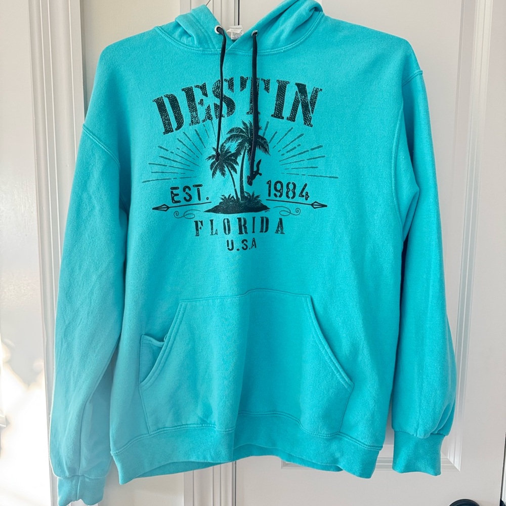Turquoise Blue Hoodie - Destin size Medium